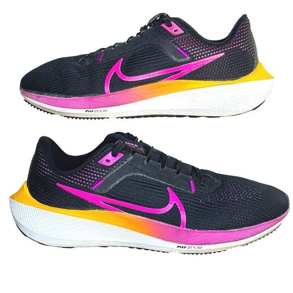 Nike Women’s Air Zoom Pegasus 40 Road Running Trainers  9.5 Black Pink - Picture 1 of 11